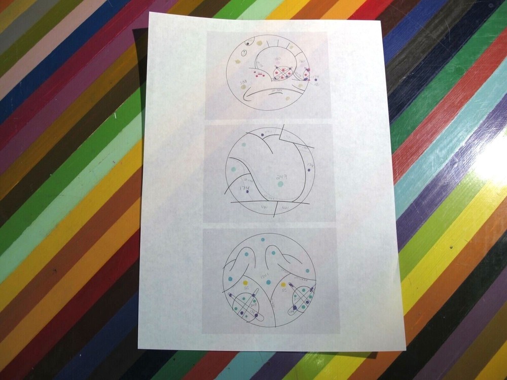 vtg KAWS art show print - working process transparency worksheet circle v1