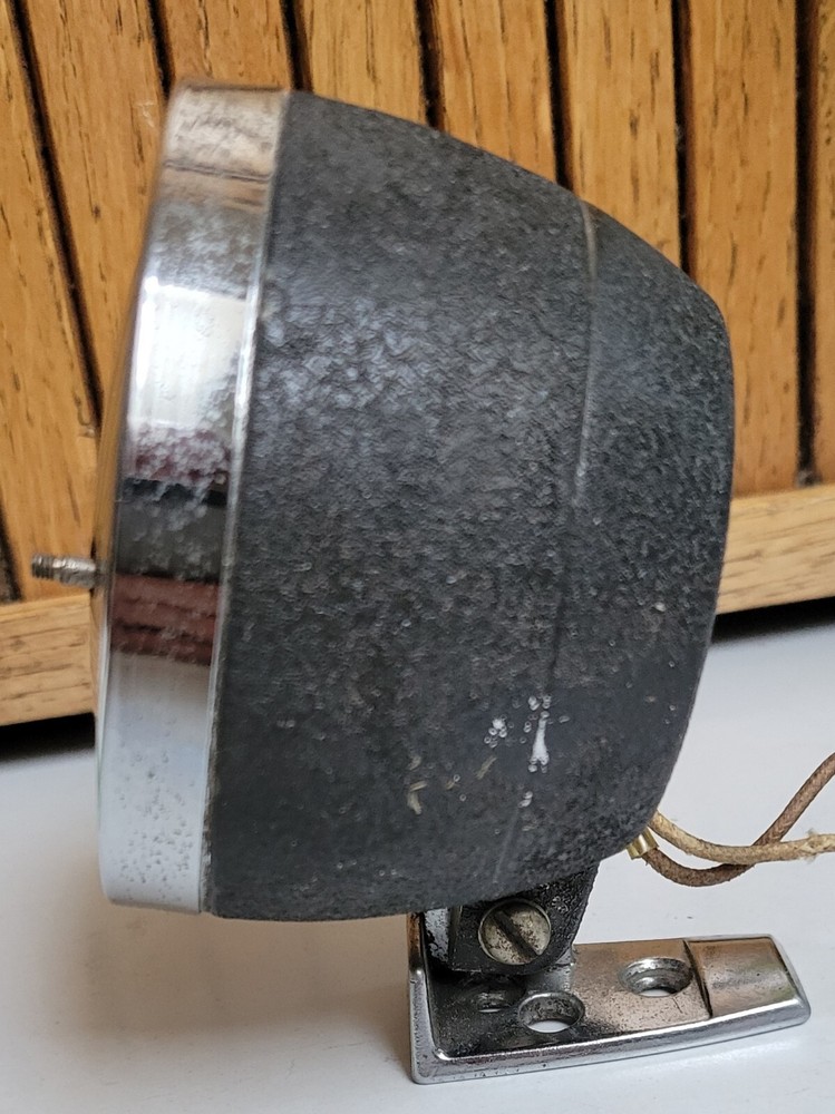 OLD VINTAGE COLUMN MOUNT CLOCK CHROME BOAT ACCESSORY