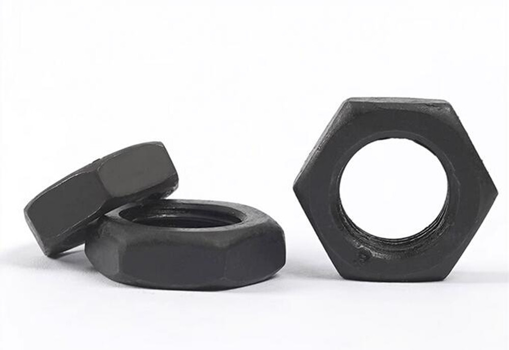 Black 8.8 Carbon Steel Select Size M8 - M20 Thin Hex Nuts Fine Thread
