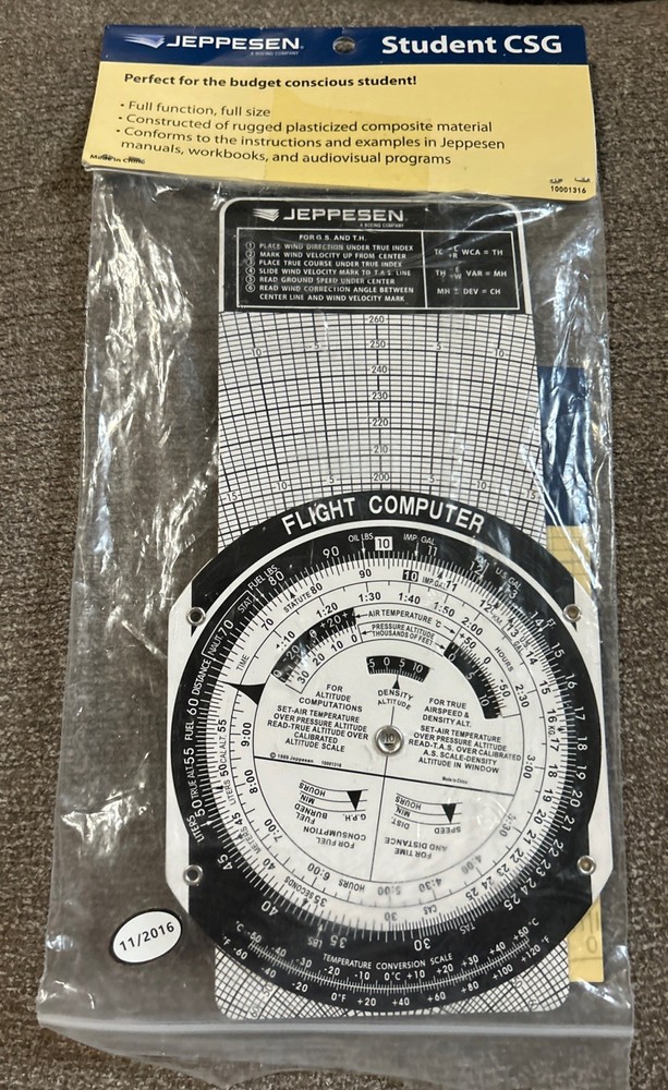 JEPPESEN CSG STUDENT FLIGHT SLIDE GRAPHIC COMPUTER MANUAL
