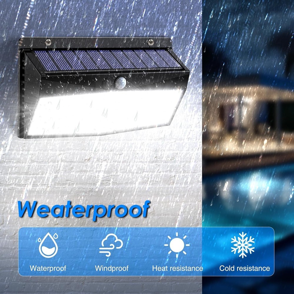 Solar Motion Sensor Lights 368 LED Outdoor Waterproof Security Wall Light
