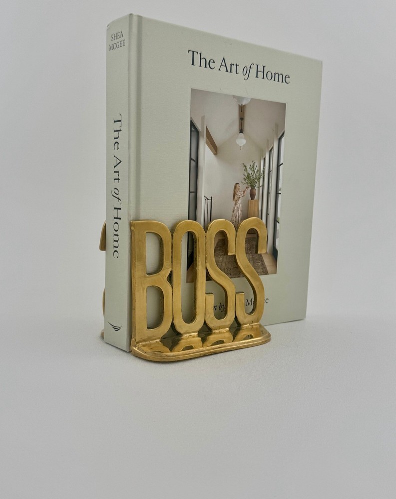 Vintage Brass BOSS CEO Executive Bookends Pair