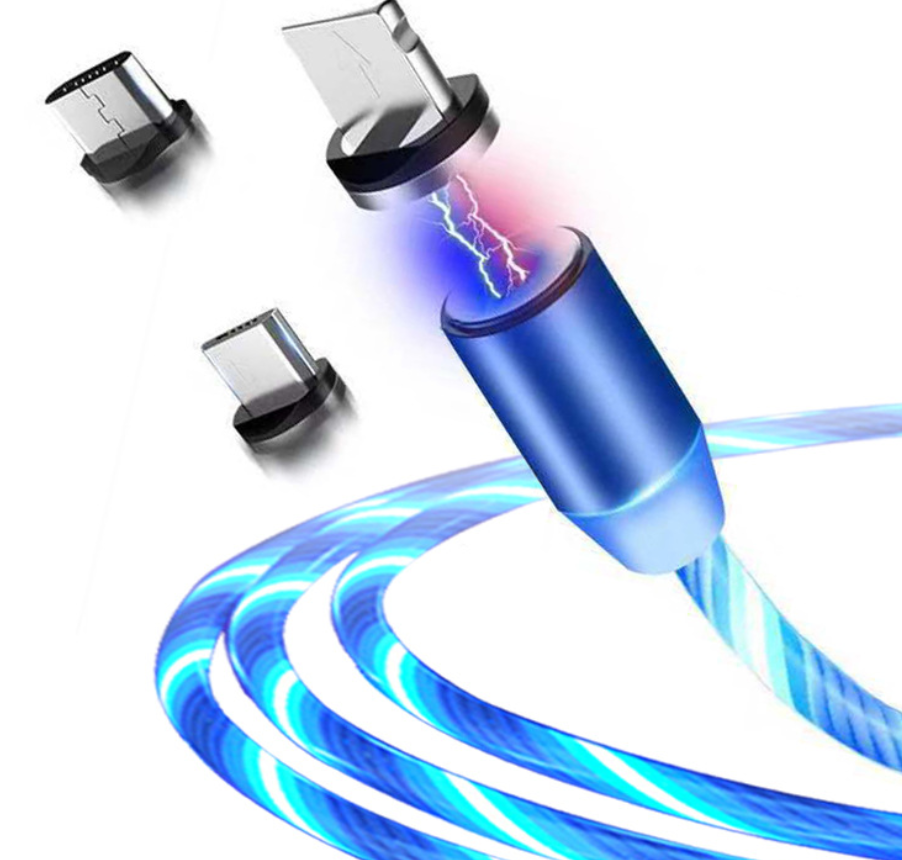 Compatible with Apple, Flowing Ligh Magnetic Streamer Data Line Cable for Iphone