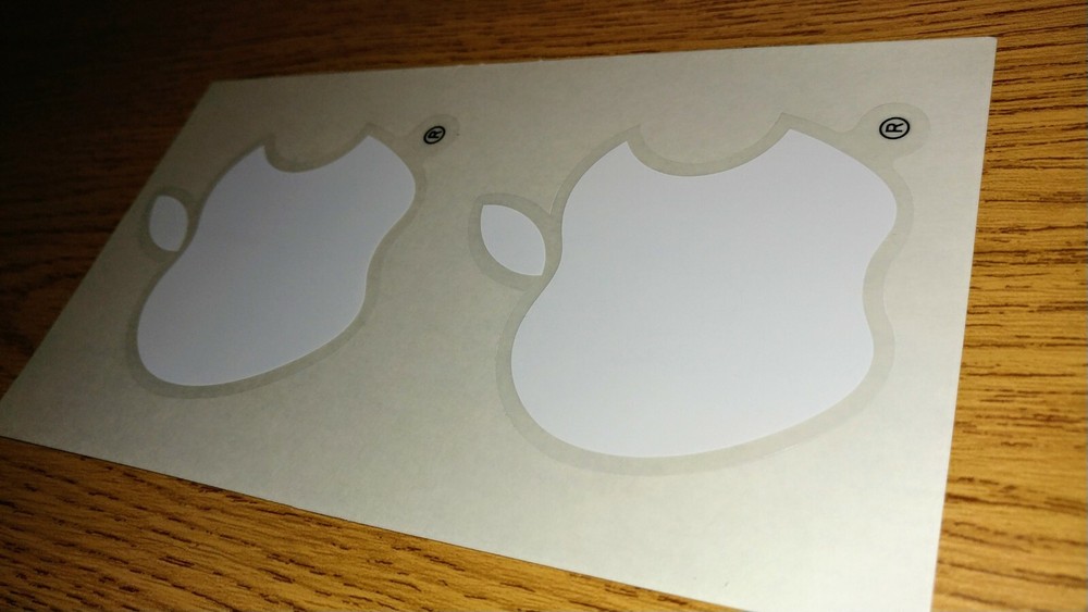 Apple Computer white decal stickers - 2 per card - original