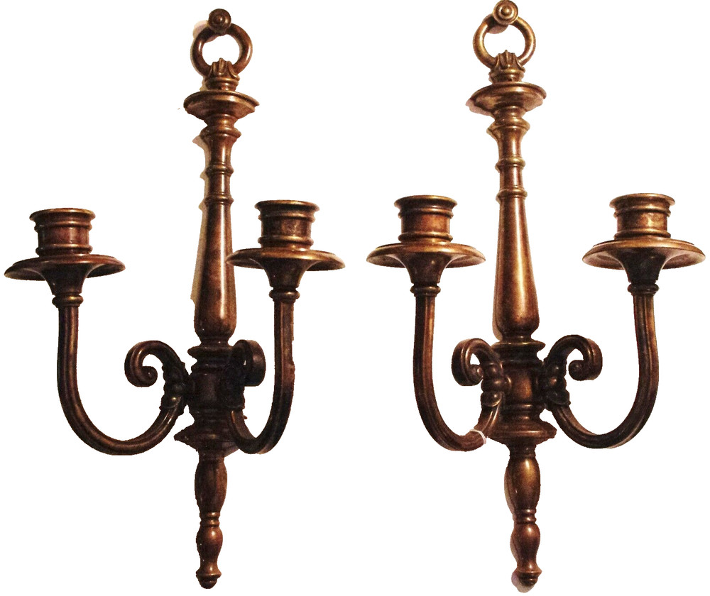 PAIR.....Tall Bronze Sconces Rewired Circa 1920. OFFERS WELCOME