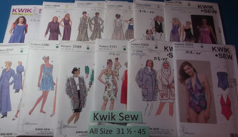 Kwik Sew Patterns ~ All Patterns are Size 31 1/2 - 45 * ~ * ~ * ~ * Listing 2390
