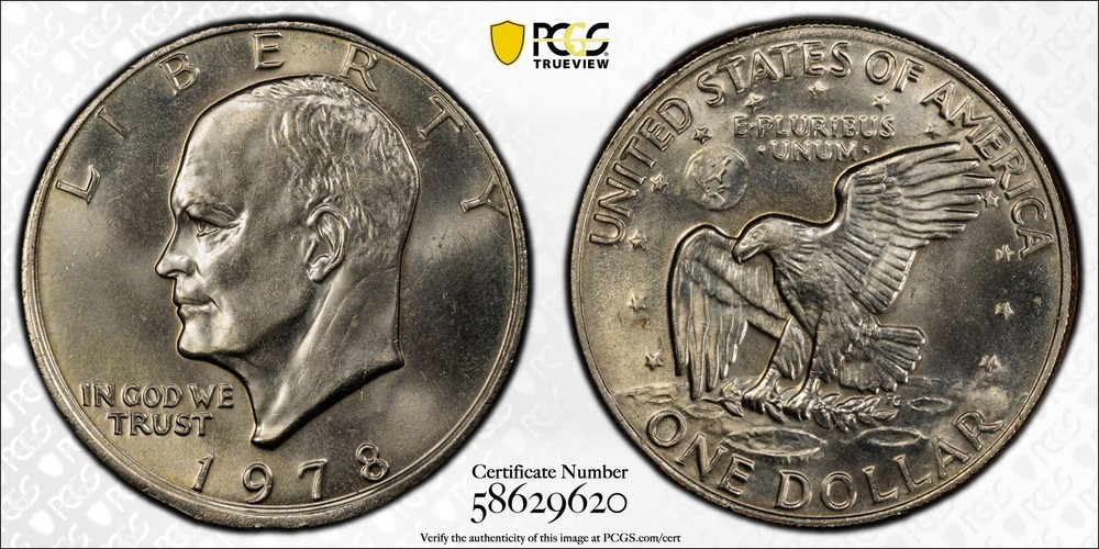 1978 P Clad Ike Eisenhower Dollar PCGS MS-65 *Partial Collar Mint Error*