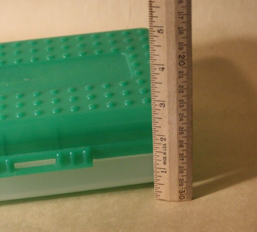Spacemaker Pencil Box Bright Green Vintage 90's Plastic Storage Case *Chipped*