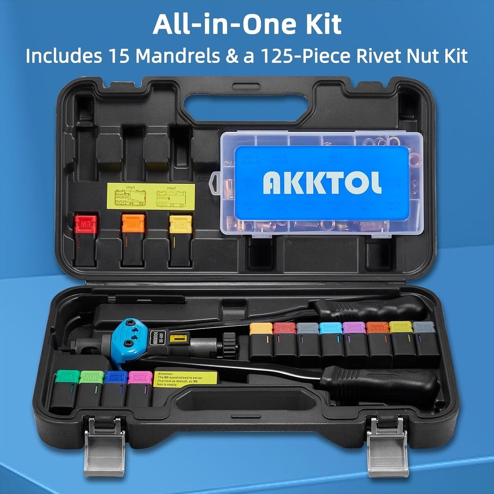 AKKTOL Rivet Nut Tool kit, 16" Rivnut Kit 16"