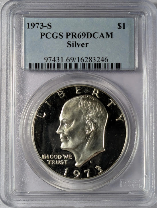 1973 S Dollar Eisenhower 40% Silver PCGS PR-69 DCAM