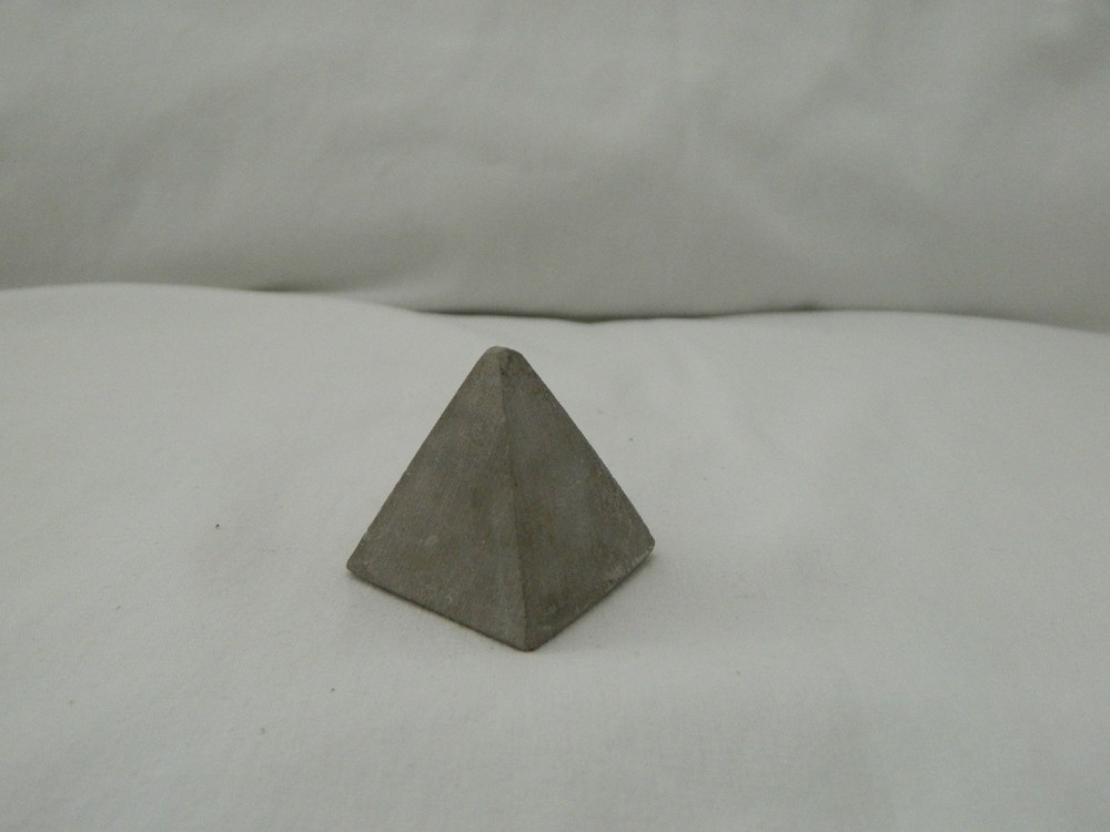 Egyptian Basalt Stone Single Mini-Pyramid Gray Plain 1.4" High