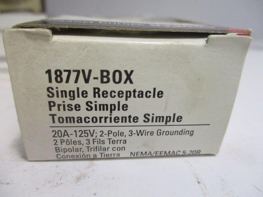 Cooper 1877V Ivory Single Receptacle 20A 125V