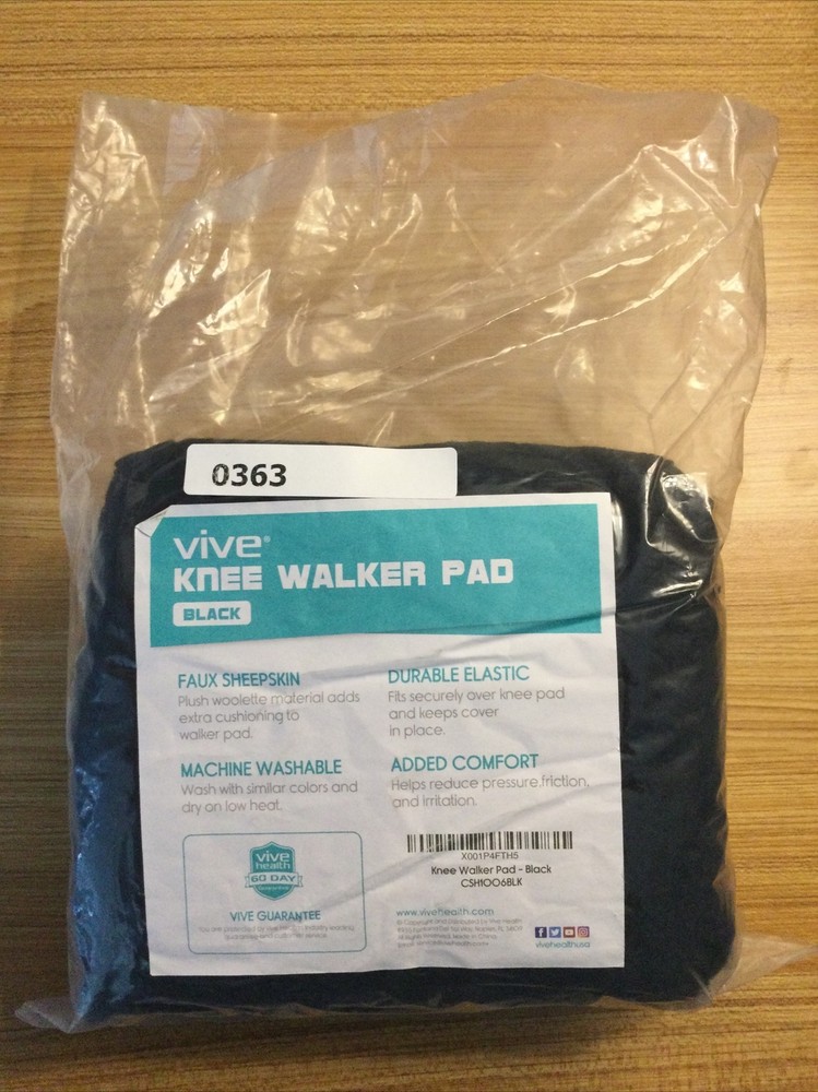 Vive Mobility Knee Walker Pad Cover - black-#363