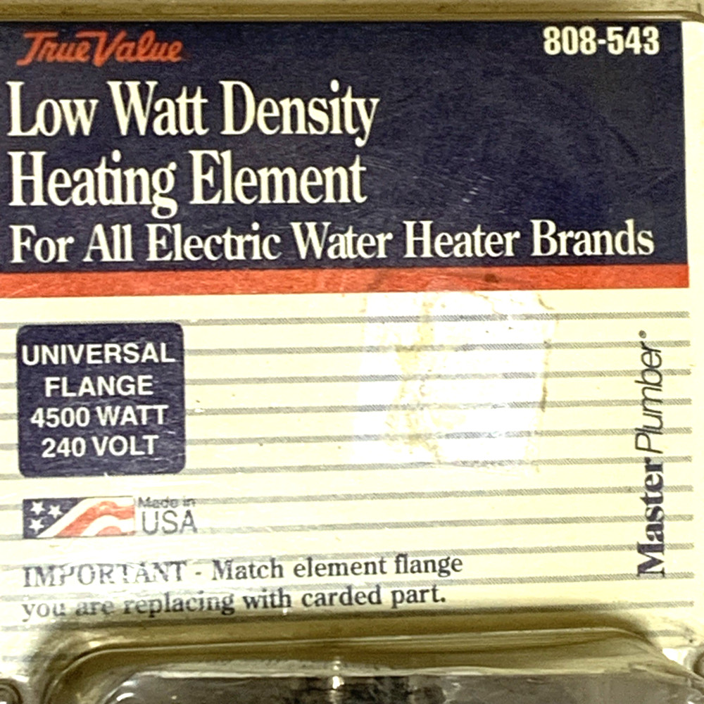 NEW True Value Low Watt Density Heating Element For All Heater Universal Flange