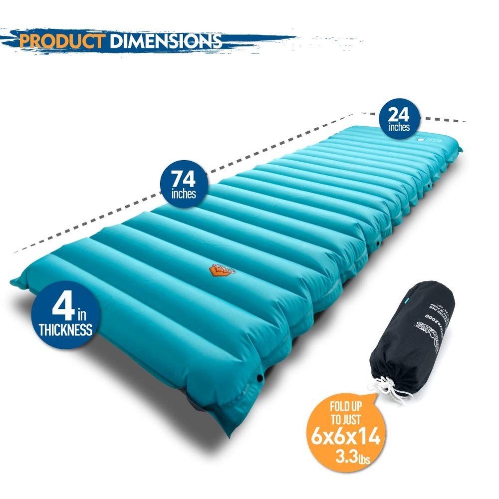 Inflatable Sleeping Pad with Pump - Comfortable, Compact Camping Mattress