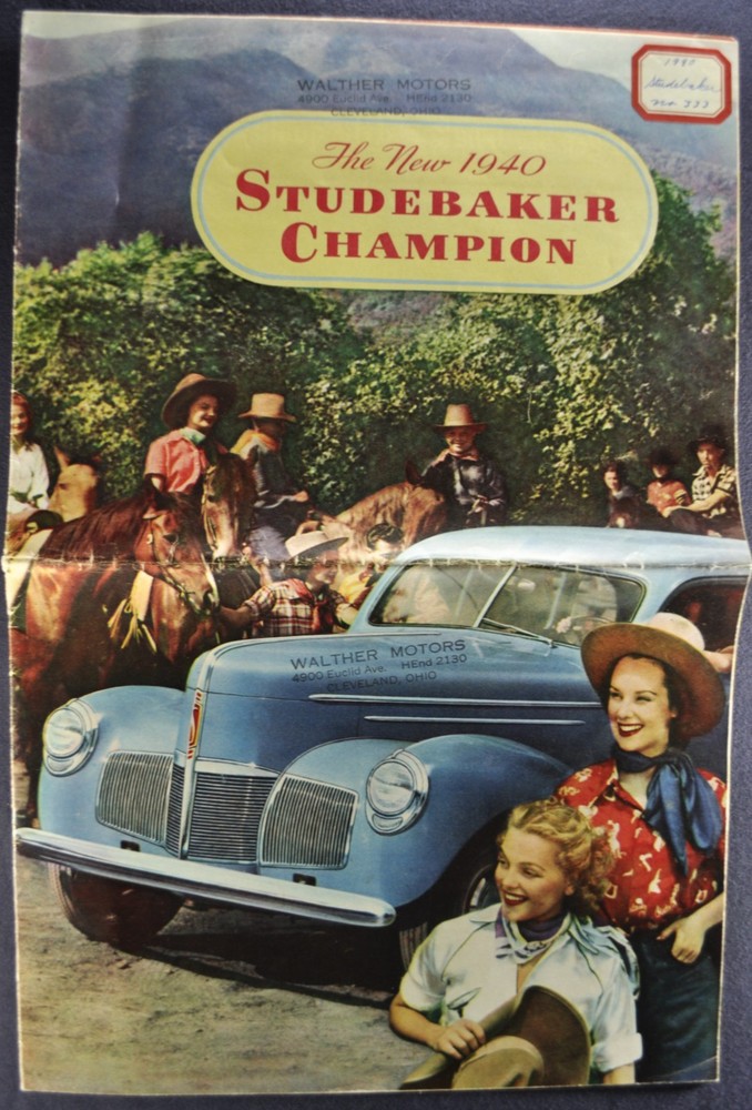 1940 Studebaker Champion Brochure Folder Coupe Sedan Nice Original 40