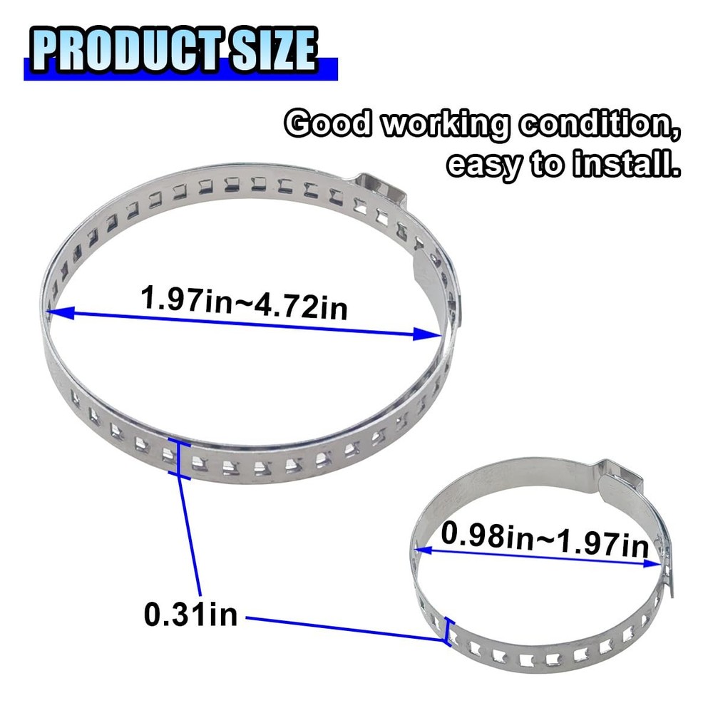 DUSCOKE 24PCS CV Boot Clamp Kit, Adjustable Axle Joint 0.31 inch, Silver