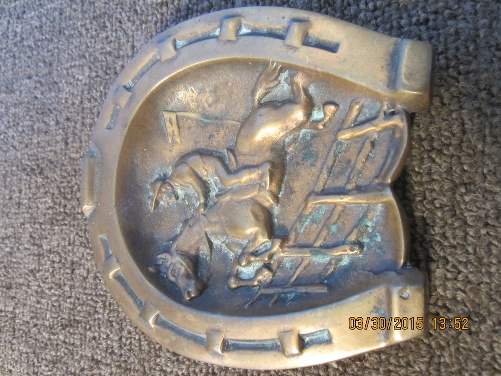 EQUESTRIAN STEEPLECHASE JUMPER BRONZE ASHTRAY
