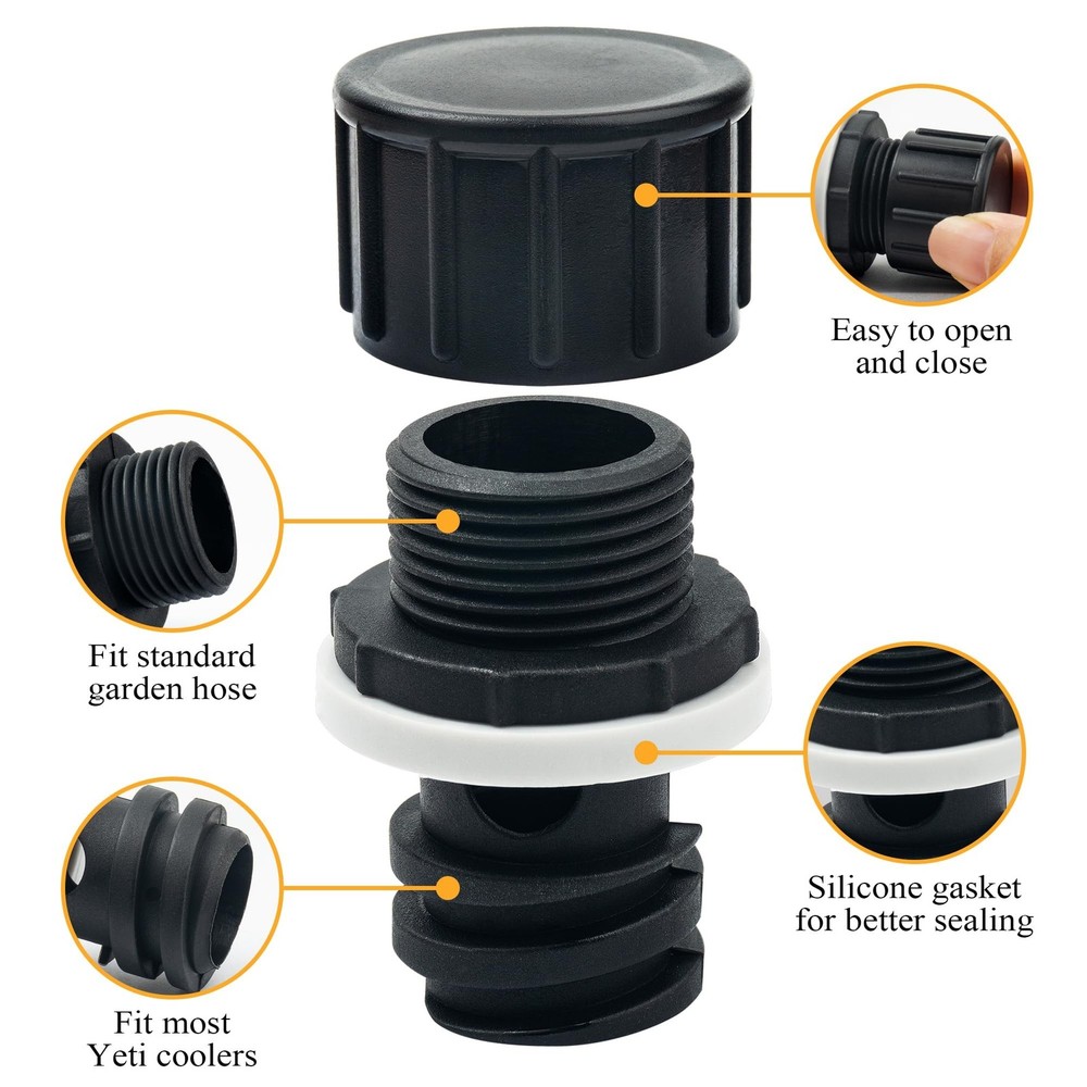 Cooler Drain Plug Hose Connection, Cooler Plug Replacement Compatible with Ye...