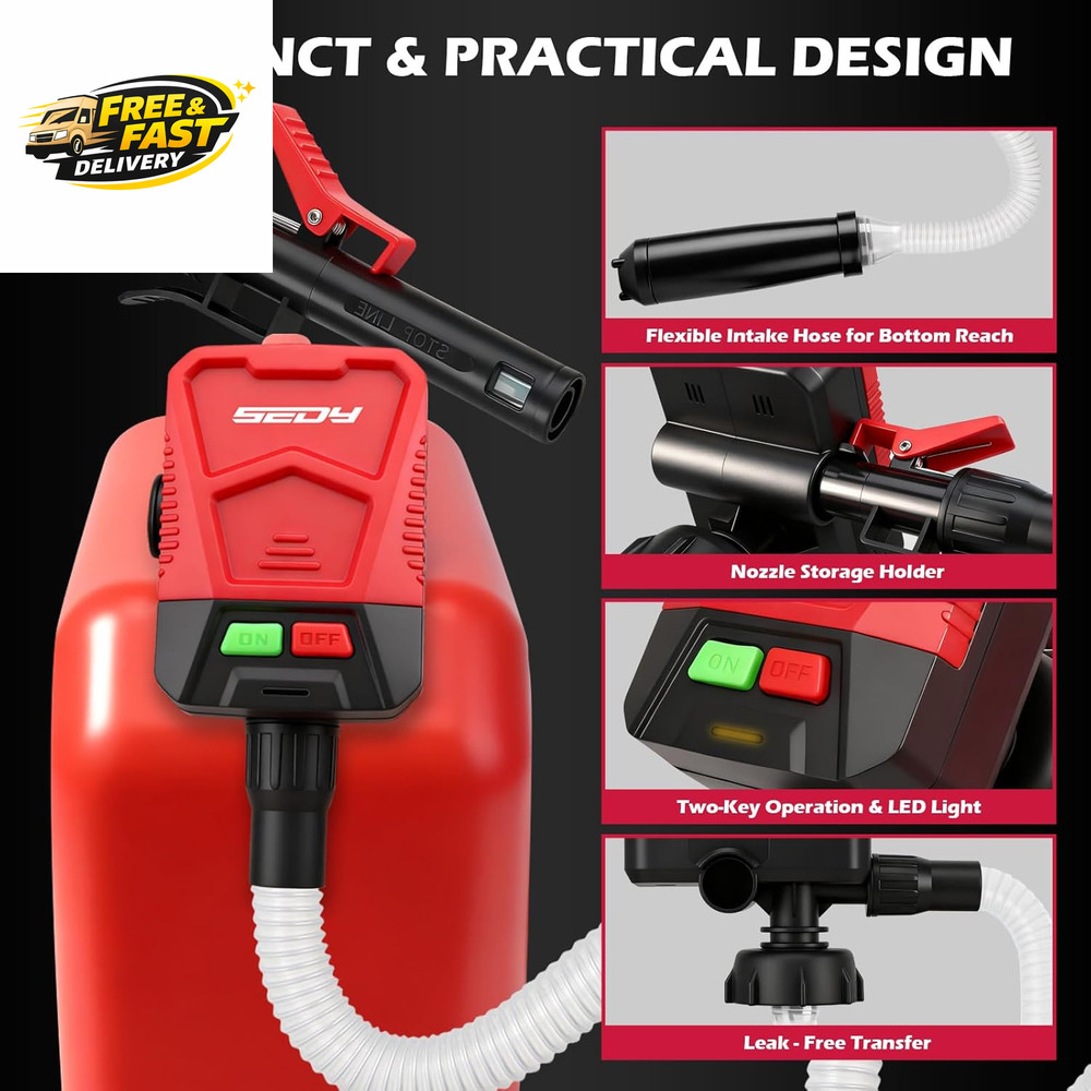 Automatic Fuel Transfer Pump with Auto-Stop Sensor(3.2 GPM), Battery Operated