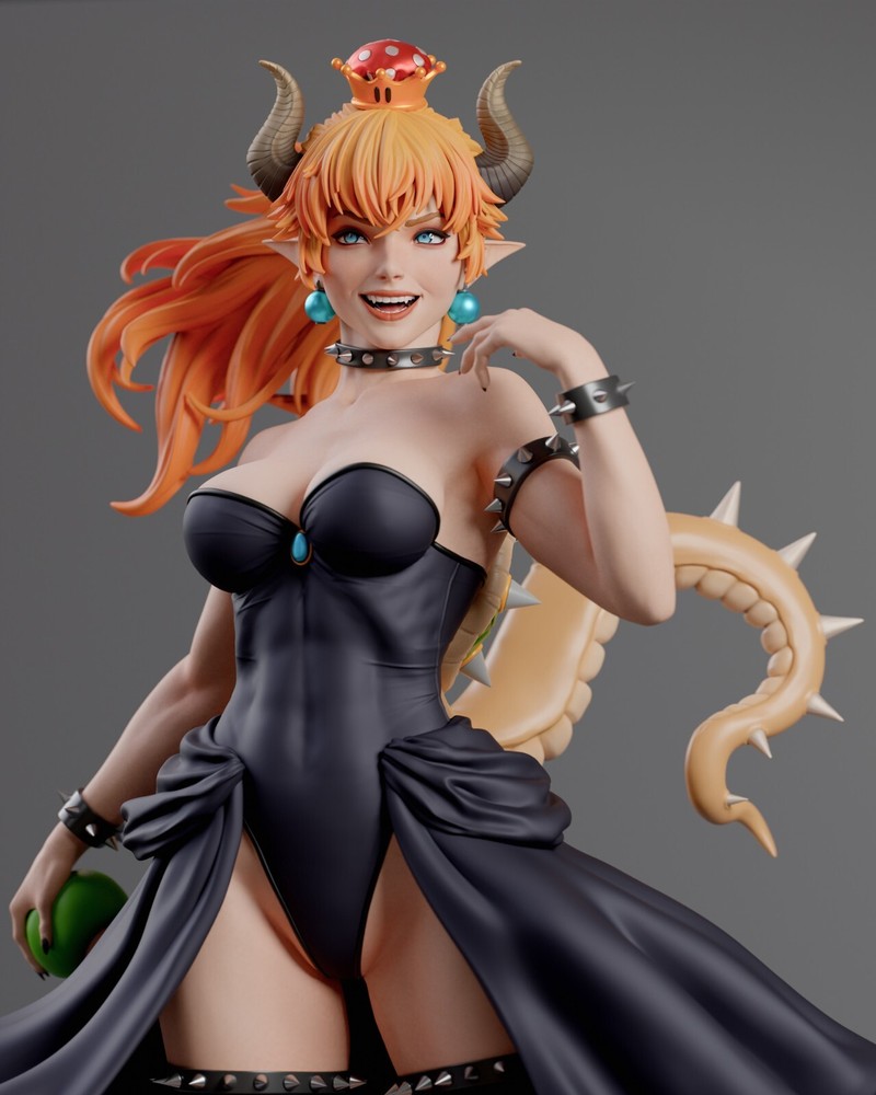 Bowsette Statue 3D Print Unpainted/Unassembled