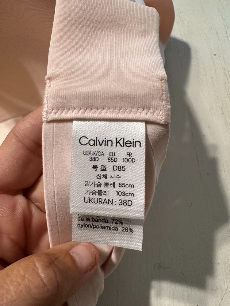 Calvin Klein Womens Beige Lightly Lined Full Coverage Underwire Bra Size 38D NWT