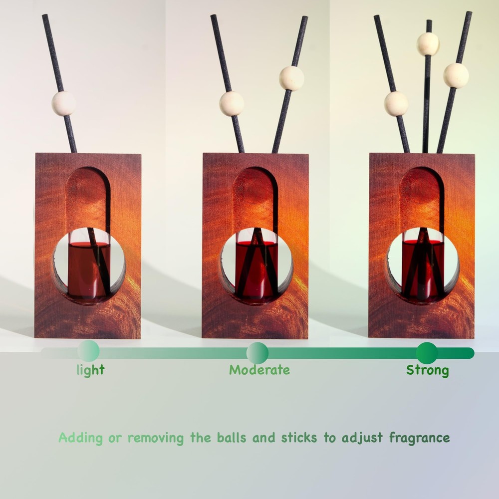 2 Empty Fragrance Wood Glass Diffuser Bottles, Refillable Diffuser Bottles wi...