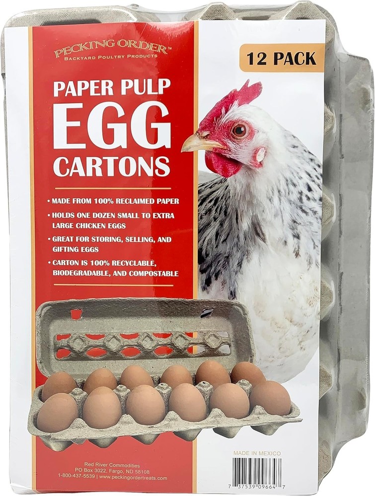 Paper Pulp Egg Cartons - 12 Pack Grey