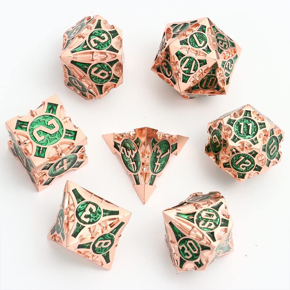Metal DND Dice Set Dungeons and Dragons D20 Polyhedral Dice for Pathfinder TRPG