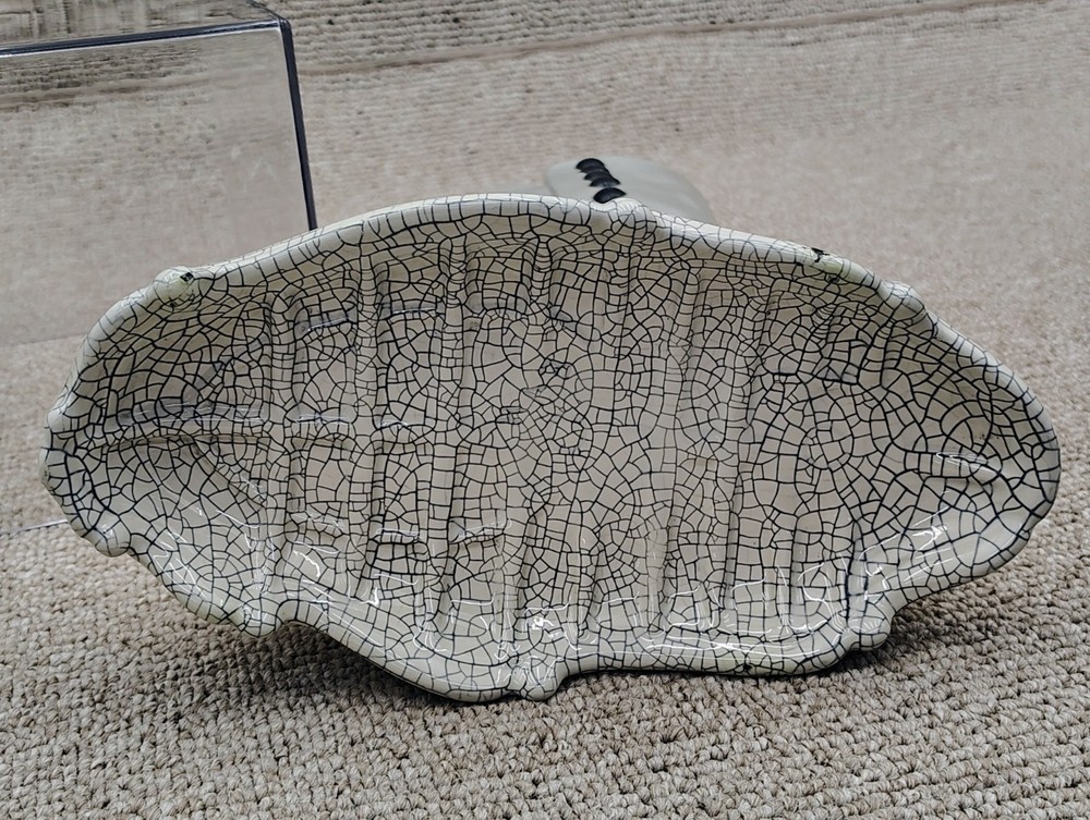 Vintage Hand Painted Ceramic Victorian Witch Boot Vase