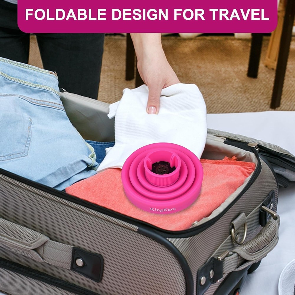 Collapsible Pink Silicone Hair Dryer Diffuser – Travel-Friendly & Quick Drying