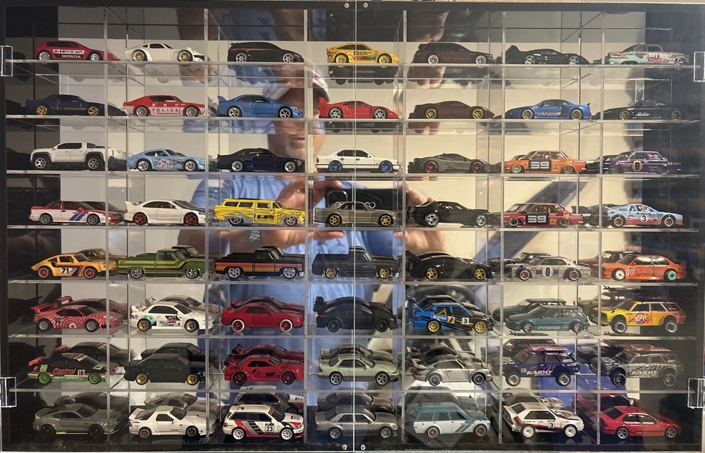 56 Car Mirrored Display Case for 1/64 Scale