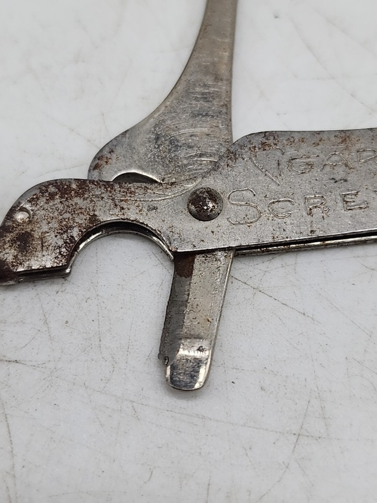 Vtg Cigar Cutter, Button Hook, Screw Driver & Bottle Opener.