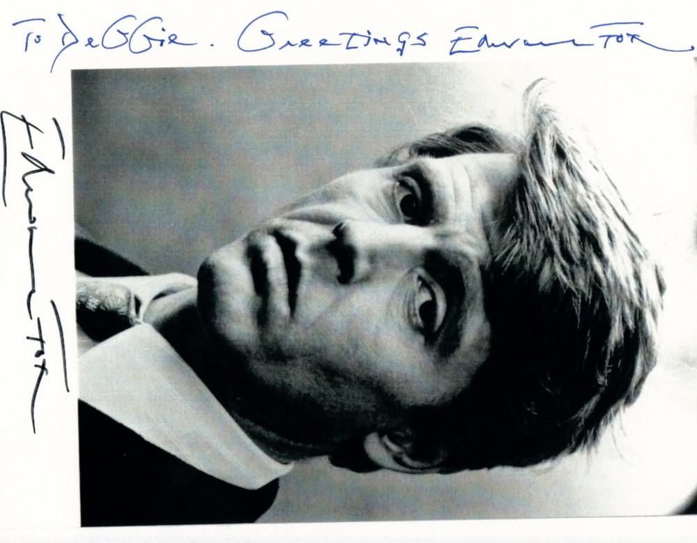 EDWARD FOX hand-signed STUNNING HANDSOME YOUNG CLOSEUP authentic w/ UACC RD COA