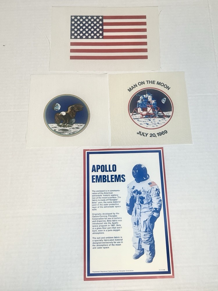1969 Man On The Moon & Eagle Has Landed Beta Cloth Patch Collection
