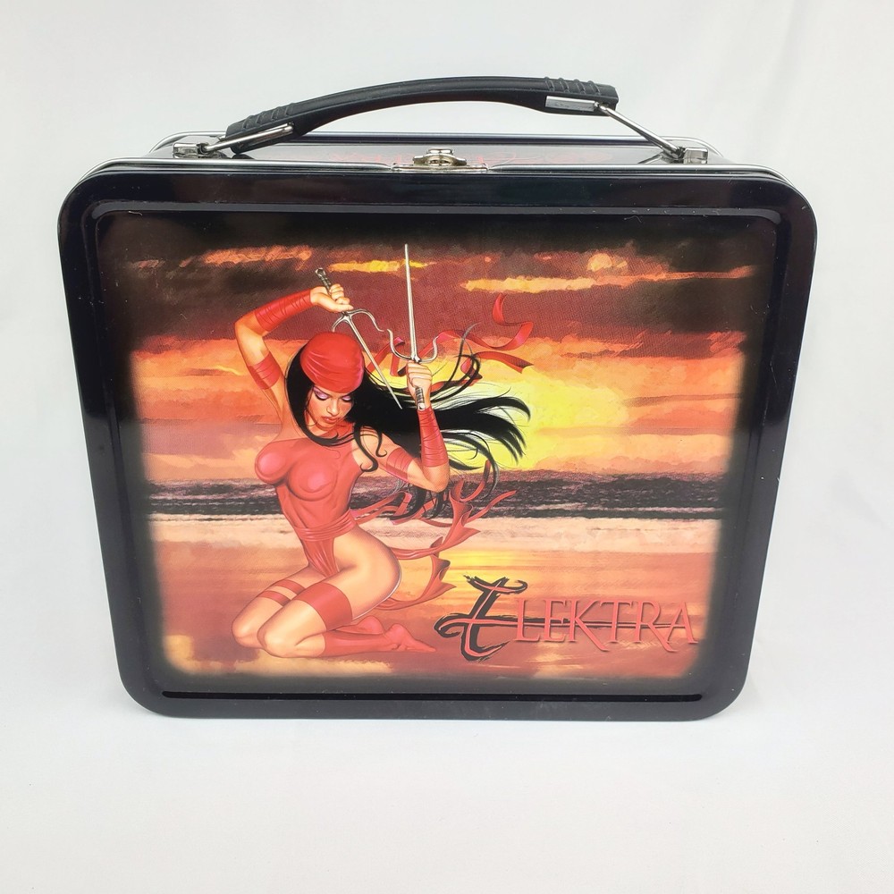2001 Marvel Dynamic Forces Elektra Metal Lunch Box NEW