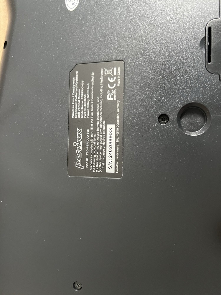 Perixx PERIDUO-605 Wireless Ergonomic Keyboard and Vertical Mouse