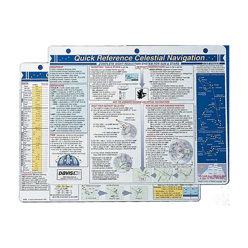 Davis Celestial Navigation Quick Reference Card #132