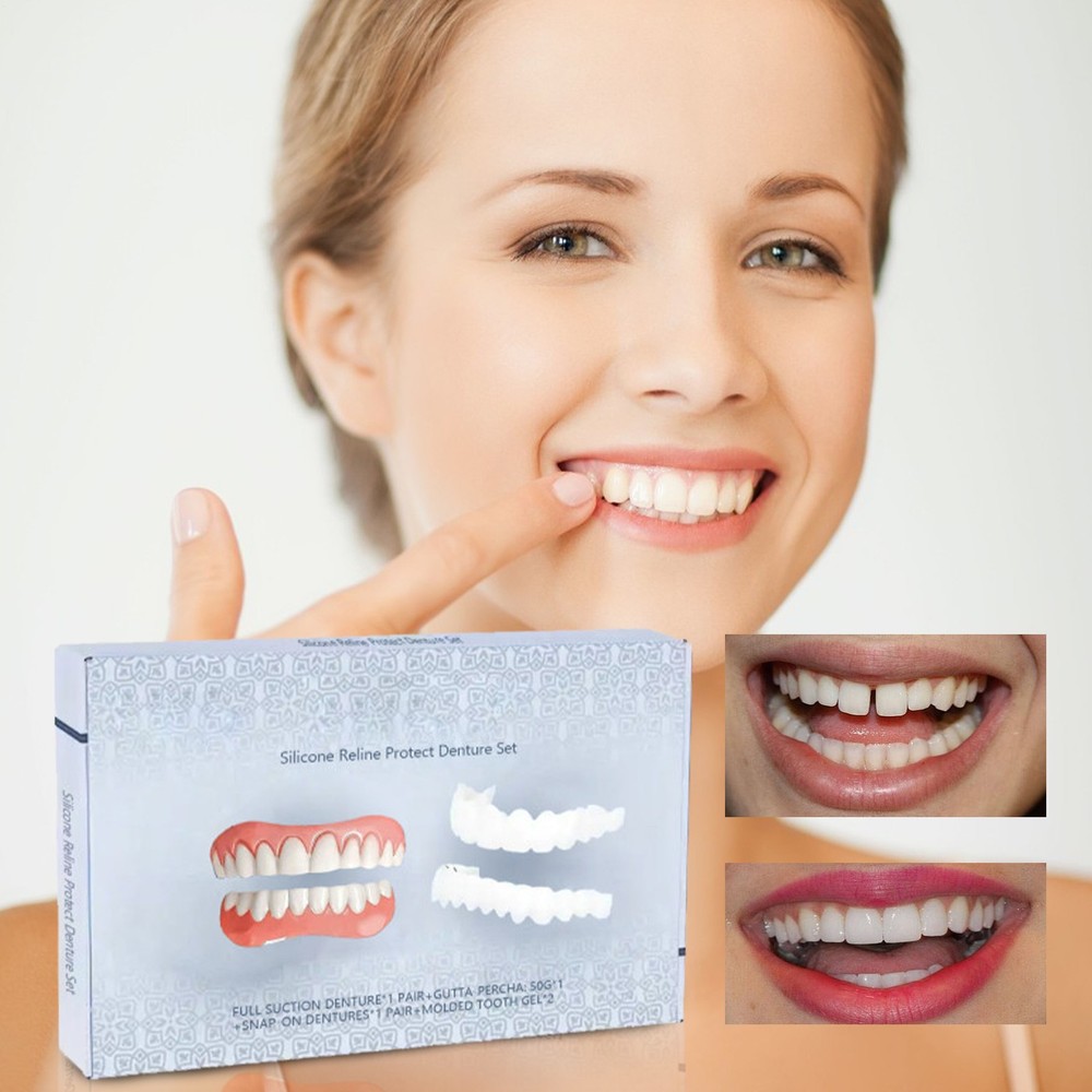 Easy Denture Top and Bottom Denture Solution Improve Smile Denture Full Set