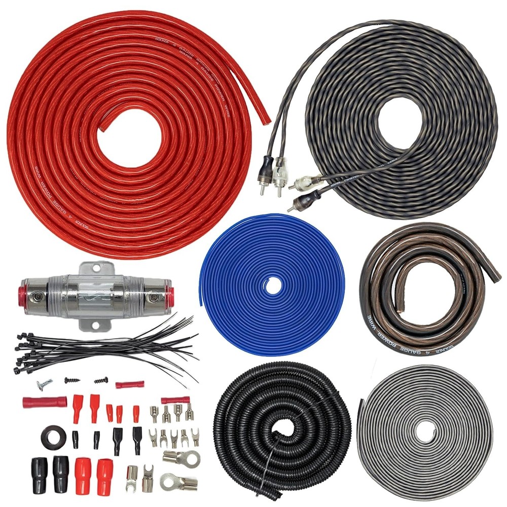 Robust 4 Gauge Amp Kit - Complete Installation with Speaker Wire & Accessories