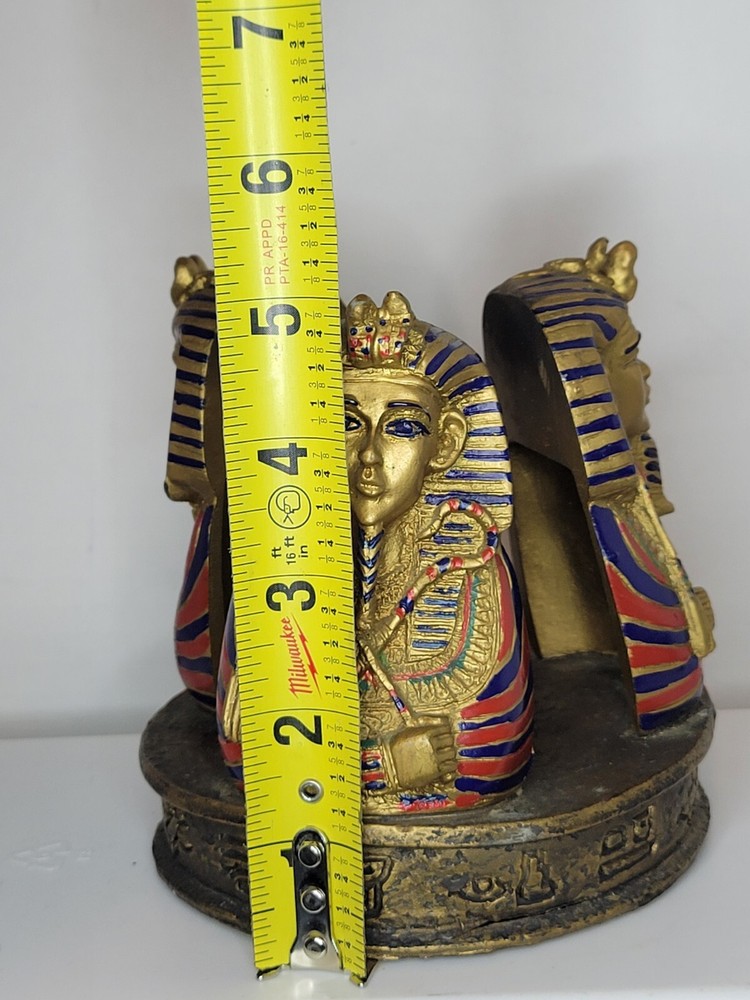 Egyptain pharaoh Bust candle Holder, Has Small Damage Decor Replacement