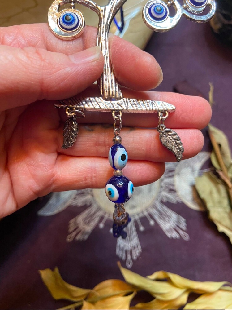 Tree Evil Eye Hanging Charm, Metaphysical, Witchcraft, Protection
