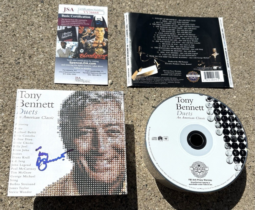 TONY BENNETT Duets SIGNED CD JSA COA