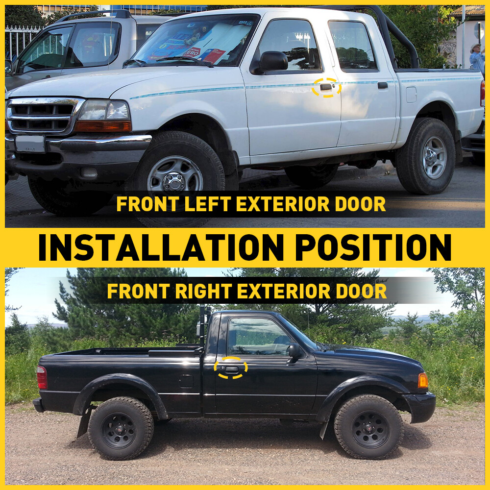 Door Handle Front Driver Passenger Side Smooth Black Right Left For Ford Ranger