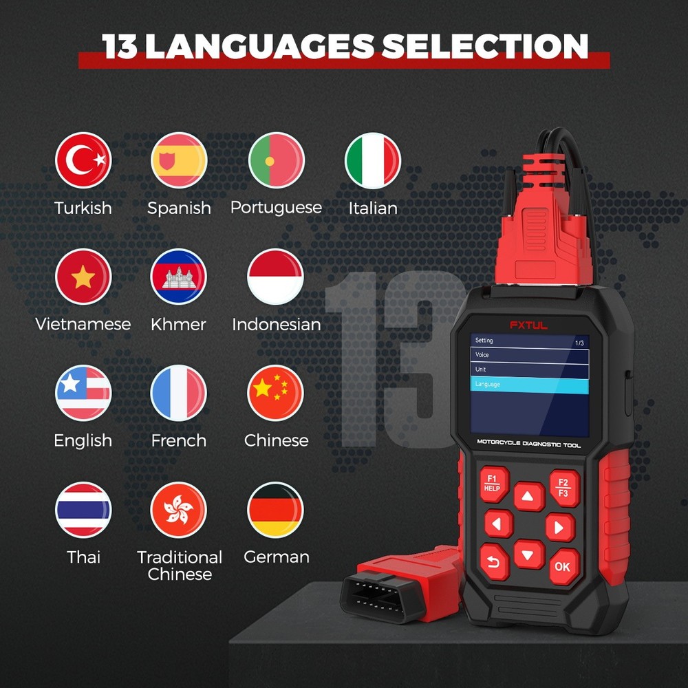 OBD2 Code Reader Scanner Motorcycle Diagnostic Tool Clear Fault Code For Harley