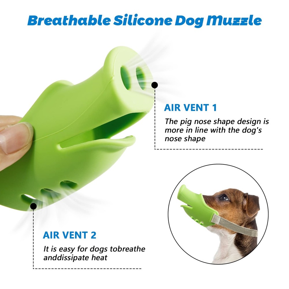 Silicone Dog Muzzle, Soft Muzzle for Small Medium Dogs Poodle Corgi Dachshund...