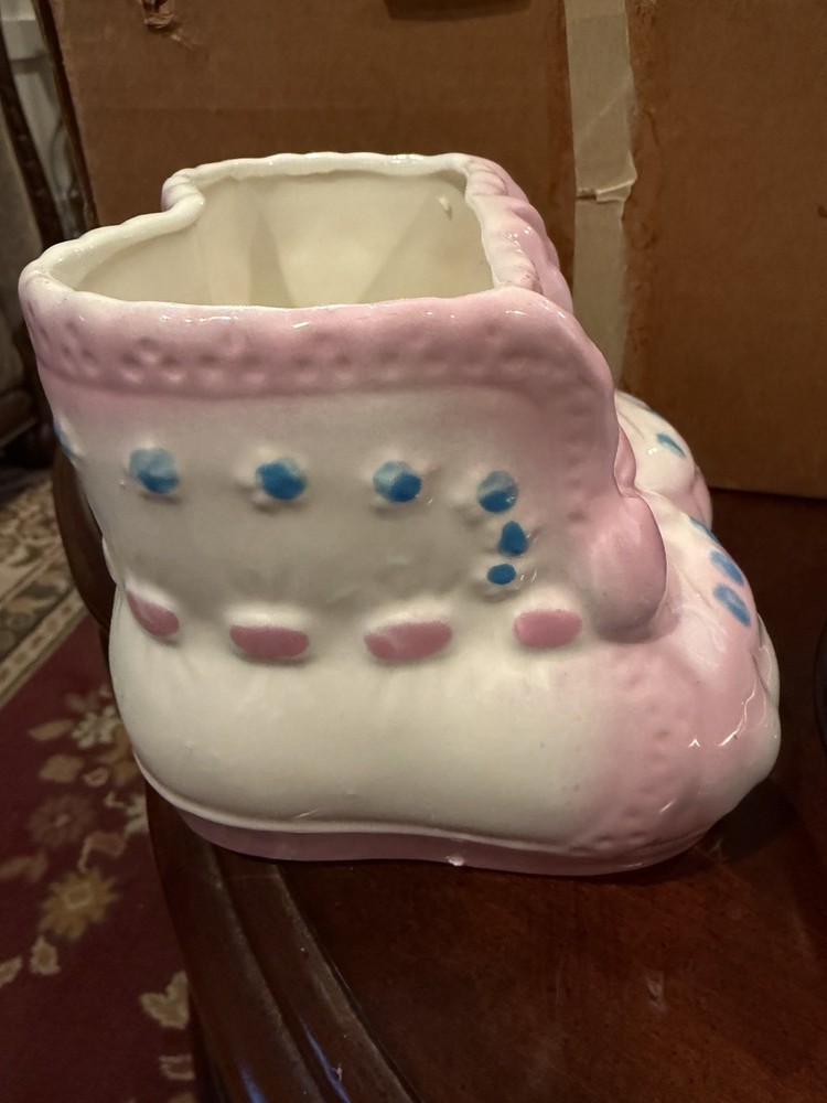 Vintage 4” Pink Booties Planter