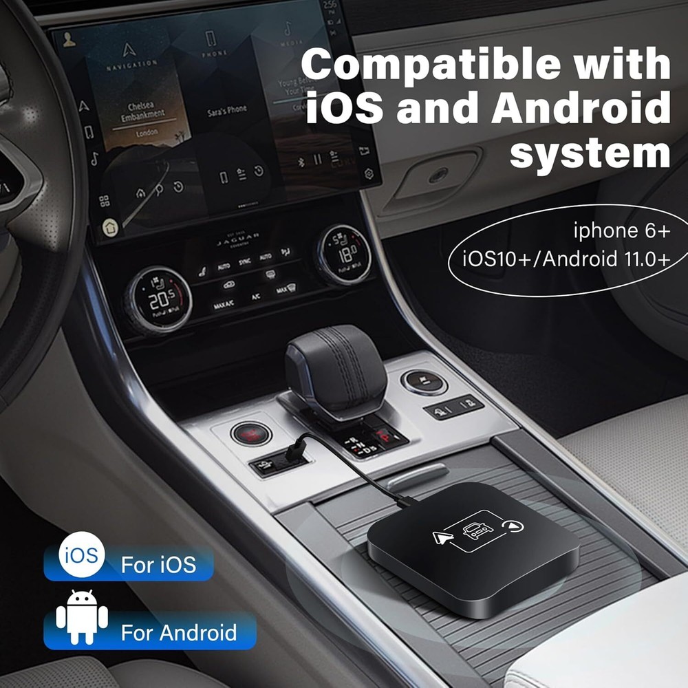 WIFI Wireless Carplay AI box Android Auto Adapter Converter with Netflix YouTube