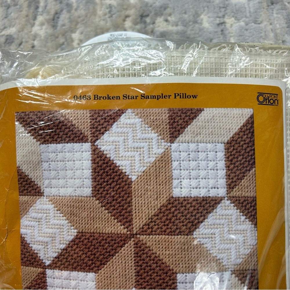 The Creative Circle Broken Star sampler Pillow Kit 1983 Cross Stitch