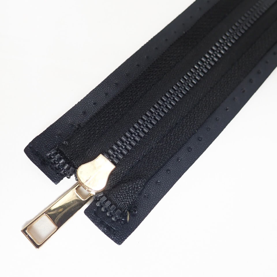 Leather Zipper Extra Large (30cm x 4.5cm) Black